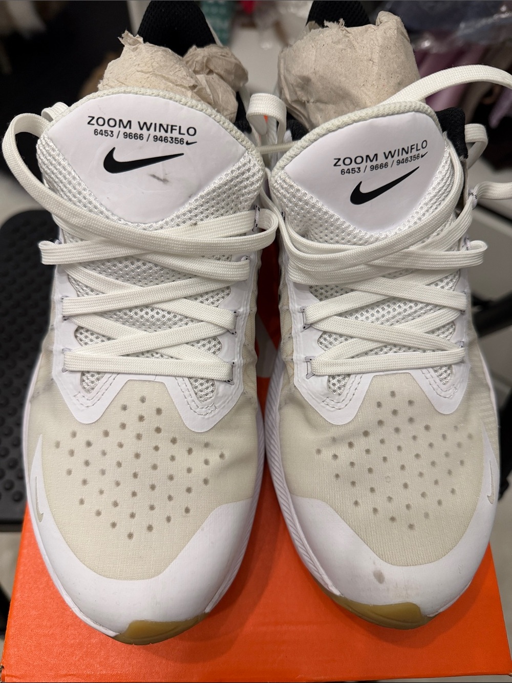 Nike White and Black Zoom Winflo Running Shoes